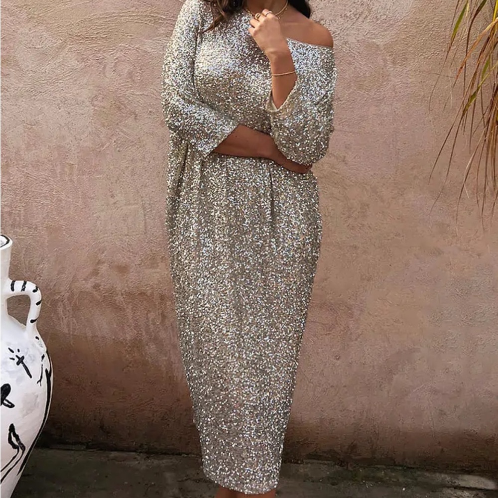 Never Fully Dressed Sequin Gem Dress